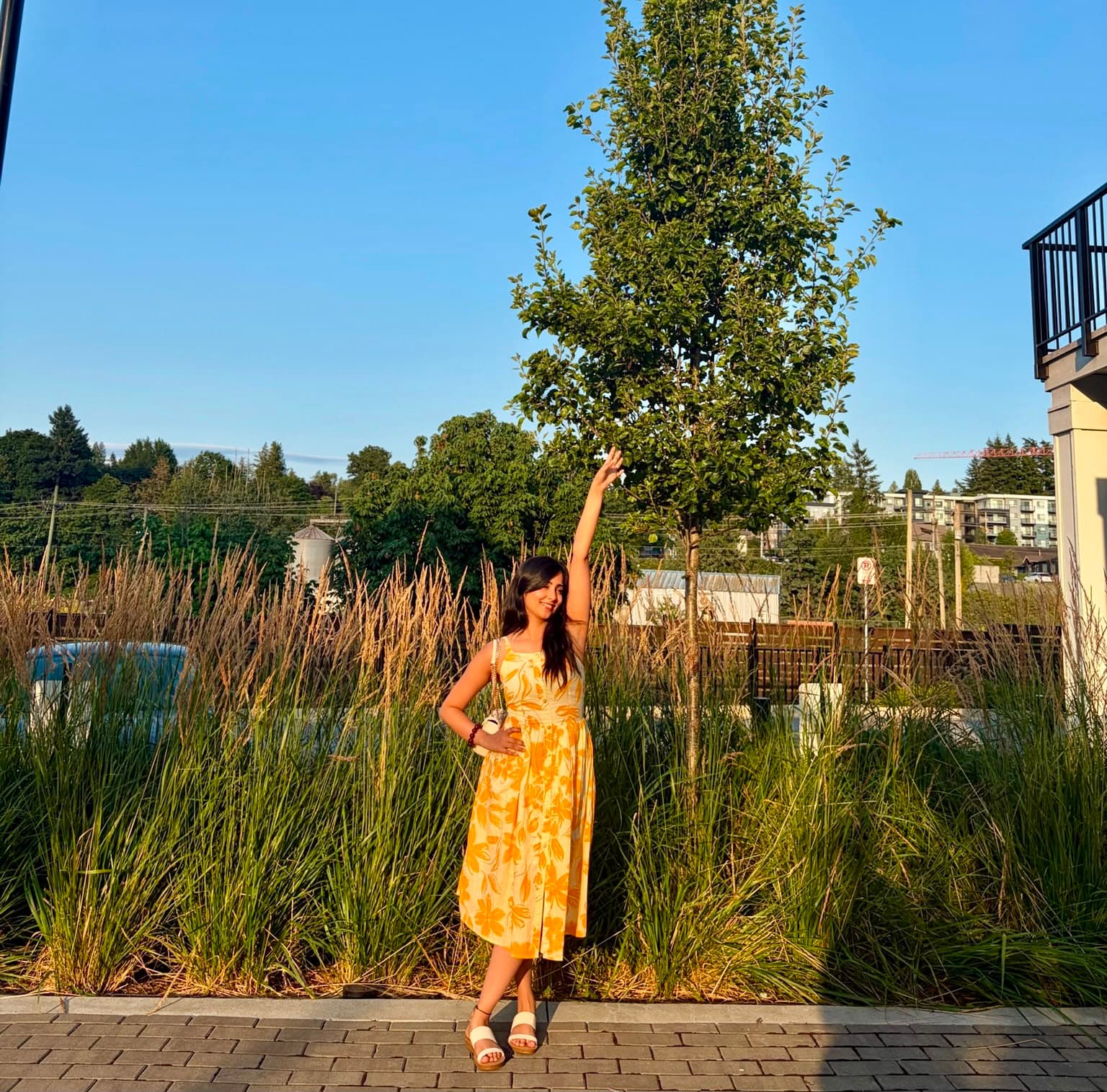 Yellow Floral dress thumbnail 2