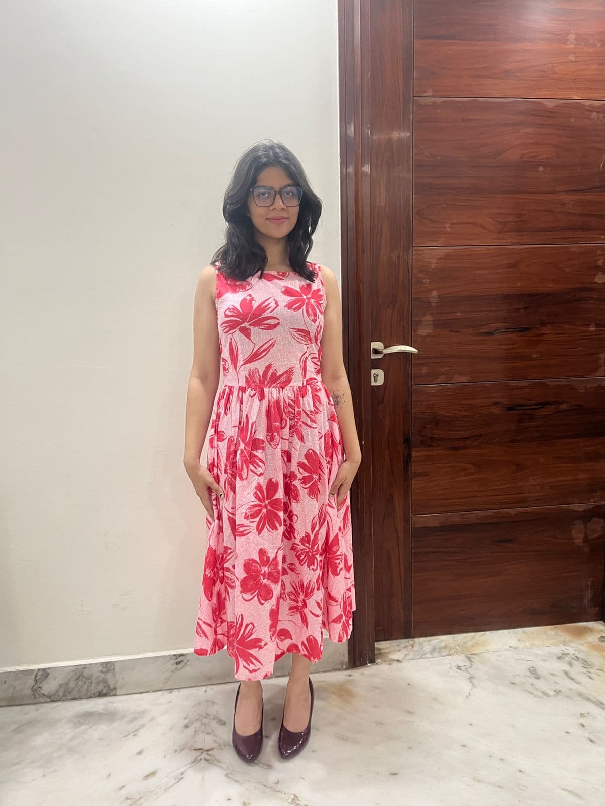 Pink floral dress thumbnail 4
