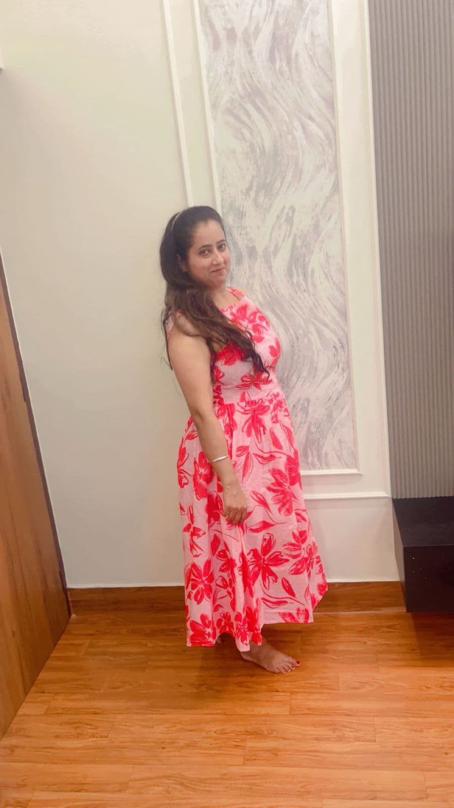 Pink floral dress thumbnail 3